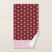 Moderne monogram naam Rode roze flamingo Bathroom Bad Handdoek (Handdoek)