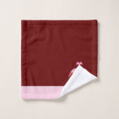 Moderne monogram naam Rode roze flamingo Bathroom Bad Handdoek (Wasdoekje)