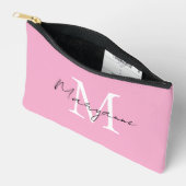 Moderne Monogram Naam Roze Etui (Open)