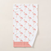 Moderne monogram Naam Roze Flamingo Blue Bath Tow Bad Handdoek (Handdoek)