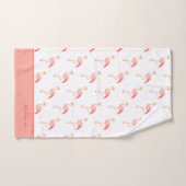 Moderne monogram Naam Roze Flamingo Blue Bath Tow Bad Handdoek (Handdoek)