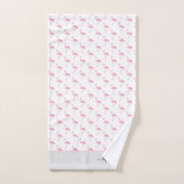 Moderne monogram naam Roze Flamingo Grey Bad Handdoek (Handdoek)