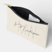 Moderne Monogram Naam Schrift Crème Etui (Open)