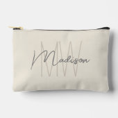 Moderne Monogram Naam Schrift Crème Etui (Voorkant)