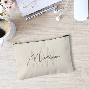 Moderne Monogram Naam Schrift Crème Etui