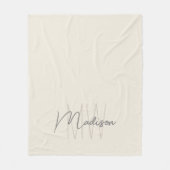Moderne Monogram Naam Schrift Crème Fleece Deken (Voorkant)