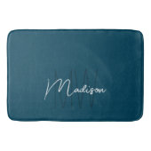 Moderne Monogram Naam Script Blauw Badmat (Voorkant)