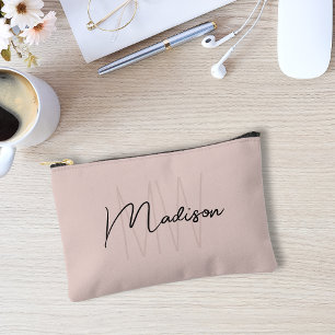 Moderne Monogram Naam Script Roze Roos Etui