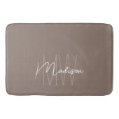 Moderne Monogram Naam Script Taupe Badmat (Voorkant)
