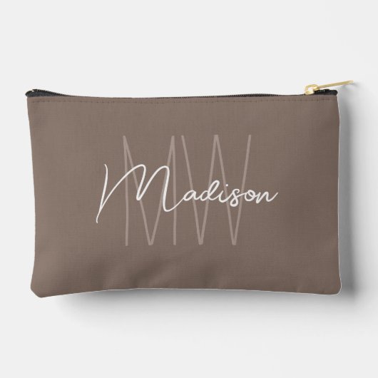 Moderne Monogram Naam Script Taupe Etui (Achterkant)