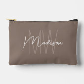 Moderne Monogram Naam Script Taupe Etui (Voorkant)