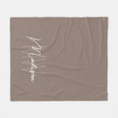 Moderne Monogram Naam Script Taupe Fleece Deken (Voorkant (Horizontaal))