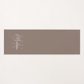 Moderne Monogram Naam Script Taupe Yogamat (Voorkant (horizontaal))
