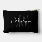 Moderne Monogram Naam Script Zwart Wit Etui (Achterkant)