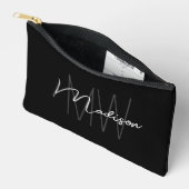 Moderne Monogram Naam Script Zwart Wit Etui (Open)