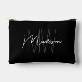 Moderne Monogram Naam Script Zwart Wit Etui (Voorkant)