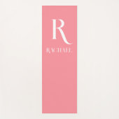 Moderne Monogram Naam Stijlvol Roze Yogamat (Voorkant)