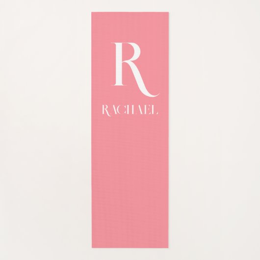 Moderne Monogram Naam Stijlvol Roze Yogamat (Voorkant)