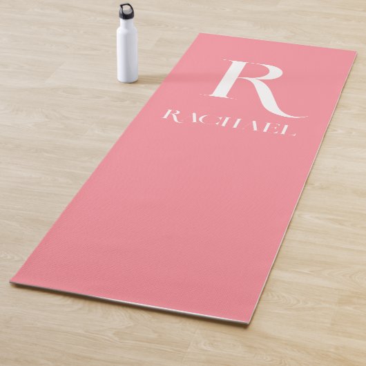 Moderne Monogram Naam Stijlvol Roze Yogamat (In situ)