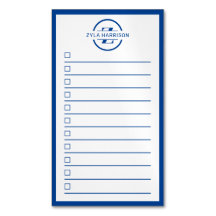 Moderne monogram naam takenlijst navyblauw