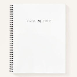 Moderne Monogram Naam Trendy Typografie Notitieboe Notitieboek