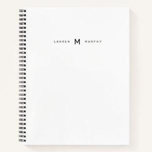 Moderne Monogram Naam Trendy Typografie Notitieboe Notitieboek