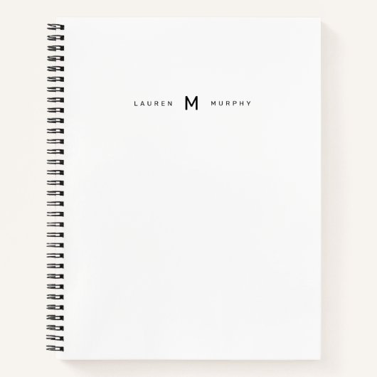 Moderne Monogram Naam Trendy Typografie Notitieboe Notitieboek (Voorkant)