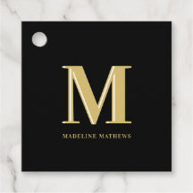 Moderne monogram naam typografie goud zwart