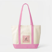 Moderne monogram naam Waterverf Roze gele vlekken Tote Bag (Voorkant)