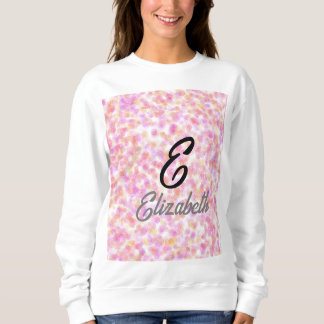 Moderne monogram naam Waterverf Roze gele vlekken Trui