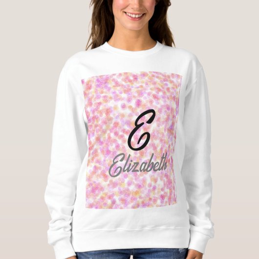 Moderne monogram naam Waterverf Roze gele vlekken Trui (Voorkant)