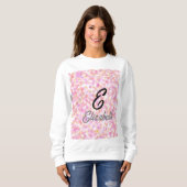 Moderne monogram naam Waterverf Roze gele vlekken Trui (Voorkant volledig)