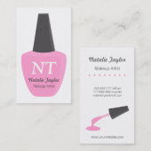 Moderne monogram Nail Poolse artiest Makeup Visitekaartje (Voorkant / Achterkant)