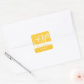 Moderne Monogram Namen Datum Bruiloft Favor Sticke Vierkante Sticker (Envelop)