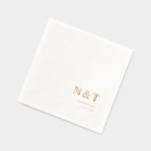 Moderne Monogram Namen & Datum Huwelijk Folie Servetten (Links)