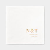 Moderne Monogram Namen & Datum Huwelijk Folie Servetten (Voorkant)