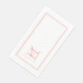 Moderne monogram namen datum koraal diner servet (Hoek)