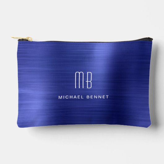 Moderne Monogram Navy Blauwe Etui (Voorkant)