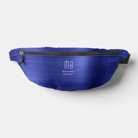 Moderne Monogram Navy Blauwe Heuptasje (Liggend)