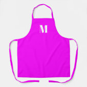 Moderne monogram neon magenta aangepaste initiaal  schort (Voorkant)