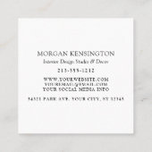 Moderne monogram of voeg Logo QR Scancode toe Vierkante Visitekaartje (Achterkant)