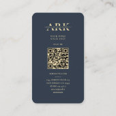 Moderne Monogram Onderzoekstechnicus Donkerblauw G Visitekaartje (Achterkant)