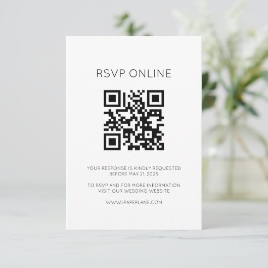 Moderne Monogram Online RSVP-kaart Informatiekaartje (Staand voorkant)