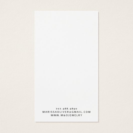 Moderne Monogram Oorbel Sieraden Display Kaarten Visitekaartje (Achterkant)