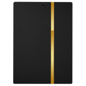 Moderne monogram, op maat gesneden zwart en goud klembord (Achterkant)