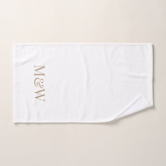 Moderne Monogram Paar Initialen Handdoek (Handdoek)