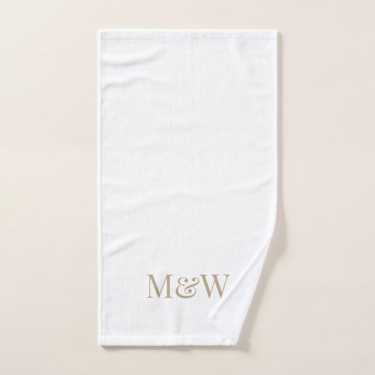 Moderne Monogram Paar Initialen Handdoek (Handdoek)