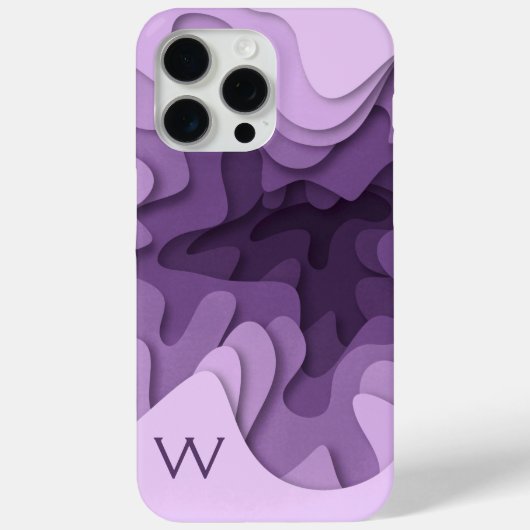Moderne Monogram Paars Violette Elegante Abstracte Case-Mate iPhone Case (Achterkant)
