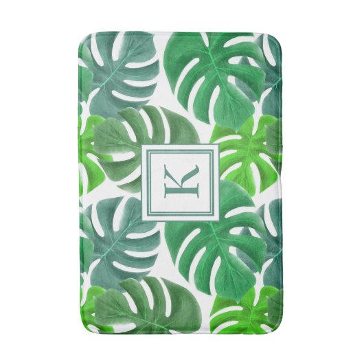 Moderne Monogram palmbladeren Badmat (Voorkant Verticaal)