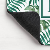 Moderne Monogram palmbladeren Muismat (Hoek)